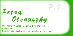 petra olsovszky business card